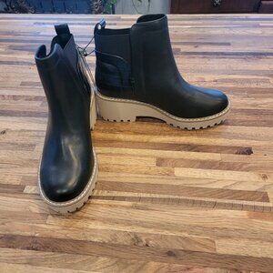 DV by Dolce Vita Black Ankle Boots with Tan Sole